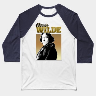 Oscar Wilde -  90s Styled Retro Graphic Design Baseball T-Shirt